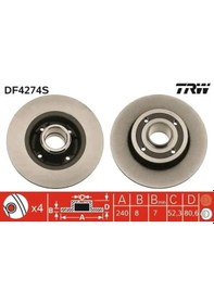 Resim Renault Clio 3 Arka Fren Diski 2006-2012 Trw Df4274s 2adettir 
