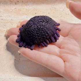 Resim 1 adet Gizemli Mor Deniz Kestanesi Kabuğu Dekoru - Deniz Kestanesi Saksısı için Bir Örnek, Ev için Yaratıcı Abajur Dekorasyonu veya DIY Okyanus Temalı Süsler. 