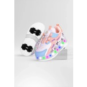 Resim Nils Kız Çocuk Patenli, Işıklı Rahat Pembe Spor ve Günlük Ayakkabı&sneaker | Yeni Model Tarz Patenli Kaykay Ayakkabı 