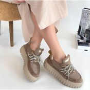 Resim TUGERDİ Vizon Süet Bağcıklı Ortopedik Topuk Dikenine Karşı Üretim Kadın Spor Ayakkabı TGY239811 