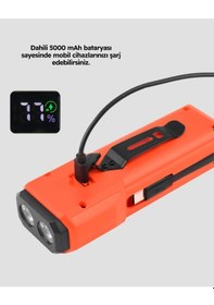 Resim Su Geçirmez Bisiklet Işığı 5000 Mah Powerbankli Ön Far 