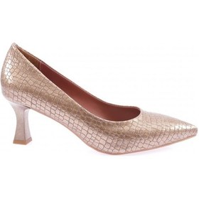 Resim Dgn 320 Sivri Burun Parmak Dekolteli Uzun Topuklu Ayakkabı 320-1918-R8132 Altın 