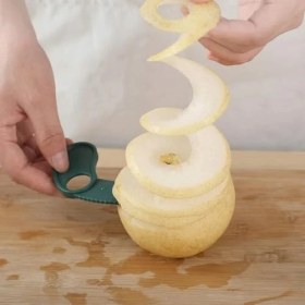Resim Grains Global Meyve Dilimleme Aparatı, Spiral Kesim Özellikli, Kaymaz Saplı, Sert Kesici Uçlu, Elma Patates Için Pratik Mutfak Dilimleyici Meyve Dilimleme Aparatı 