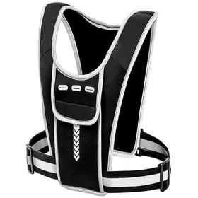 Resim Mufunye Açık Hava Sporları Göğüs Çantası Yansıtıcı Eller Koşu Sırt Çantası Yelek Ayarlanabilir Omuz Çantası Kamp Yürüyüş Bisiklet Dağcılık İçin Hafif Binicilik Çantaları Siyah 