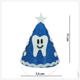 Resim Ilk Diş Simli Eva Külah Şapka - Mavi 