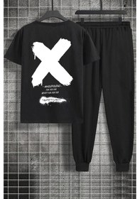Resim Unisex Sometimes X Baskılı 2'li Eşofman Takımı Siyah 