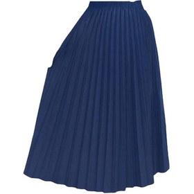 Resim Eren Style Pileli Pamuklu Dokuma Viskon Kışlık Etek 95 Cm - 38-48 Lacivert 
