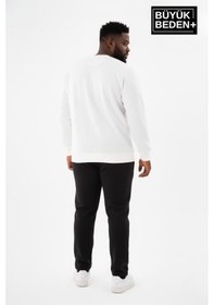Resim Süperlife Erkek Büyük Beden Orta Brooklyn Baskılı Bisiklet Yaka İnce Sweatshirt Spr26bsw956-8 Ekru 
