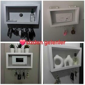 Resim Kapı Giriş Anahtarlık Askısı Ahşap Dekoratif Lake Boyalı Anahtar Askılığı 