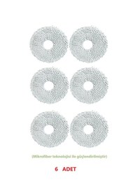 Resim Dreame Uyumlu Uyumlu X40 - L40 Ultra Robot Süpürge Uyumlu Mop Paspas 6 Adet 