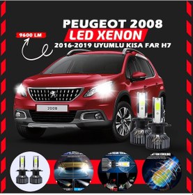 Resim Peugeot 2008 2016-2019 Kısa Far Uyumlu Şimşek Etkili Led Xenon Pro Series H7 
