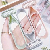 Resim Kadınlar için 3 Parça Paslanmaz Çelik El Yapımı Tıraş Bıçağı, Koltuk Altı ve Bikini Bölgesi İçin Hassas Tüy Alma Seti, Kokusuz, Pil Gerektirmeyen, Kadınlar ve Erkekler İçin Çiziksiz Cilt Temizleme Aracı 