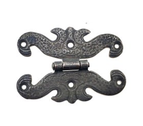 Resim Antika Tarz Dekoratif Pirinç Menteşe - 63x45 Mm, Oksit 