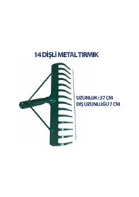 Resim Profesyonel 14 Dişli Metal Tırmık Bahçe Ve Toprak Düzenleme İçin Dayanıklı Model 
