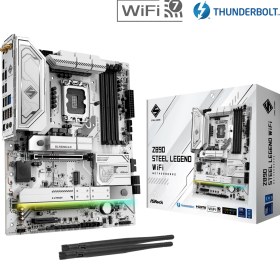 Resim Asrock Z890 Steel Legend Wifi Atx Anakart Intel LGA1851, Ddr5, Gen5 M.2 Ssd, 8k 60Hz Hdmı, Wifi 7 Anakart 