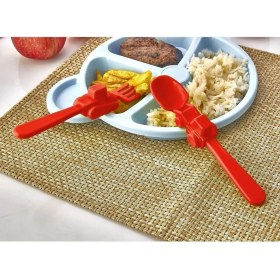 Resim Figürlü Mama Çatal Kaşık Seti - Kırmızı 