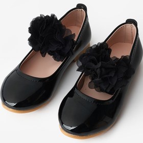 Resim Le Mabelle Siyah Tül Çiçekli Kız Çocuk Ayakkabı 