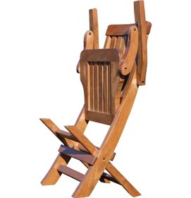 Resim Sevt Katlanabilir Ahşap Sandalye İç-Dış Mekan Ev-Cafe-Bahçe Ahşap 