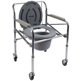 Resim Medikaltec Pr-771 Katlanır Komot Tekerlekli Tuvalet Arabası 