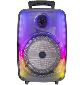 Resim 1802 Kablolu Mikrofonlu Rgb Ledli Taşınabilir Bluetooth Hoparlör Parti Speaker 