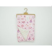 Resim Baskılı Kapitone İçi Peluşlu Battaniye - 90x90 Pembe 