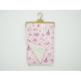 Resim Baskılı Kapitone İçi Peluşlu Battaniye - 90x90 Pembe 