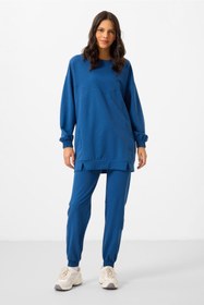 Resim TOMMYLIFE Parlament O Yaka Basic Oversize Kadın Eşofman Tunik Takım - 95347 