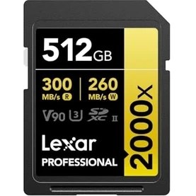 Resim Lexar Professional Sd Kart 512 Gb, Okuyucusuz Sdxc Uhs-Iı Hafıza Kartı, 300 Mb/s'ye Kadar Okuma, Dslr Için Class 10, U3, V90 Sd Hafıza Kartı, Sinema Kalitesinde Video Kameralar 