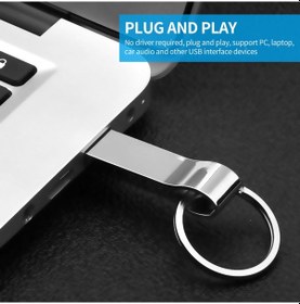 Resim Geeroyoo 64gb Çinko Alaşımlı Taşınabilir Usb Bellek, Hızlı Okuma, Şok Dirençli, Gümüş Renk, Askılı 