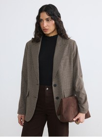 Resim LC Waikiki GÜLİS GİYİM'DEN Kahverengi Ekose Kadın Blazer Ceket 