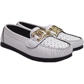 Resim Kadın Toka Detaylı Günlük Babet Ayakkabı Beyaz-beyaz Beyaz 