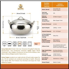 Resim El Dövmesi Nikelli Bakır Güveç Tencere 26 Cm 