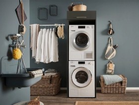 Resim Hane Banyo Dolabı-çok Amaçlı-çamaşır Makinesi Dolabı Beyaz Antrasit 