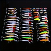 Resim 56 Parça Premium Minnow Balıkçılık Yem Seti - Canlı Renklerde Gerçekçi Sert Yemler, Dayanıklı ABS Plastik, Tatlısu & Tuzlu Su Balıkçılığı için Üçlü Kancalar, Balıkçılık Yemi 