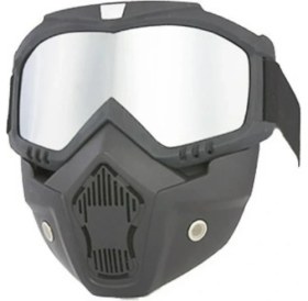 Resim Cross Motosiklet Bisiklet Gözlüğü Açık Kask Maskesi Süngerli Bant Lastikli Jet Maske Ayna Cam 