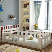 Resim Newline Mobilya Gezegeni Montessori Karyola Beyaz U7 - 90x190 Yatak Uyumlu 