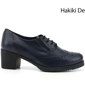 Resim Gönderi R Lacivert Antik Bağcıklı Orta Kalın Topuklu Hakiki Deri Oxford Ayakkabı Lacivert 