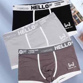 Resim 3'lü Paket Erkek Düşük Bel Düz Ön Boxer Külot Spor Şort 