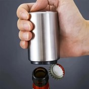 Resim 1 Adet Manyetik Bira Şişesi Açacağı, Kapak Açacağı, Basınçlı ve Patlamalı Kapak Açacağı, Paslanmaz Çelik Otomatik İtme Çekme Manyetik Şişe Kapağı Açacağı | Otel, Aile Yemeği, Bar, Restoran için Mutfak Aletleri 