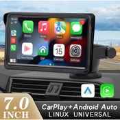 Resim Monozone Carplay Apple-Android Auto Harici Ekran Tak Çalıştır Multimedya Kablosuz Oto Carplay 7inç 