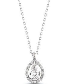 Resim Damla Taşlı Pırlanta Model Kadınm Gümüş Hayalet Kolye (468878082)-Gümüş-50 