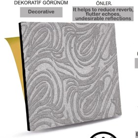 Resim Tink Gri Embos Keçe Ses ve Isı Yalıtım Paneli Dalgalı Desenli 48X48 cm 4 Adet 