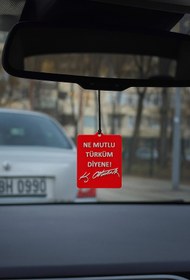 Resim SERÜVENTR Ne Mutlu Türküm Diyene! - Atatürk İmzalı Dikiz Aynası Süsü - Cam Çizmez 