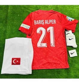 Resim Legent Lady Türkiye 2026 Barış Alper 21 Çocuk Forması Kırmızı 4 Lü Set 