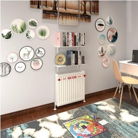 Resim Kenzlife Petek Üstü Raf Dresuar Golden Boy Byz 060 24 İkili Kitaplık Duvar Rafı 060 Cm Uzunluk Beyaz 