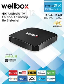 Resim Class WELLBOX MAX2X Android TV BOX Wi-Fi Bluetooth HDMI Uydu Alıcısı 