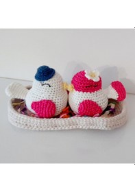 Resim Amigurumi Örgü Oyuncak Sevgili Kuşlar Çok Renkli 