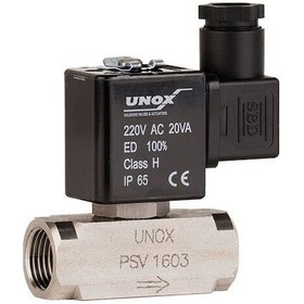Resim Unox 220 V Ac Paslanmaz Takoz Gövde Solenoid Valf Normalde Kapalı 1"(0-16 BAR) 