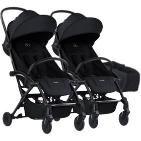 Resim Bumprider Connect 3 İkiz Bebek Arabası / Black - Black & Yan Düzenleyici Çanta Hediyeli 