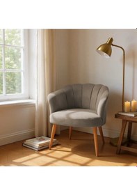 Resim Waterybrook Tekli Berjer Koltuk - Papatya Babyface Kumaş Ceviz Ayaklı - 13 Renk Seçeneği Ekru 